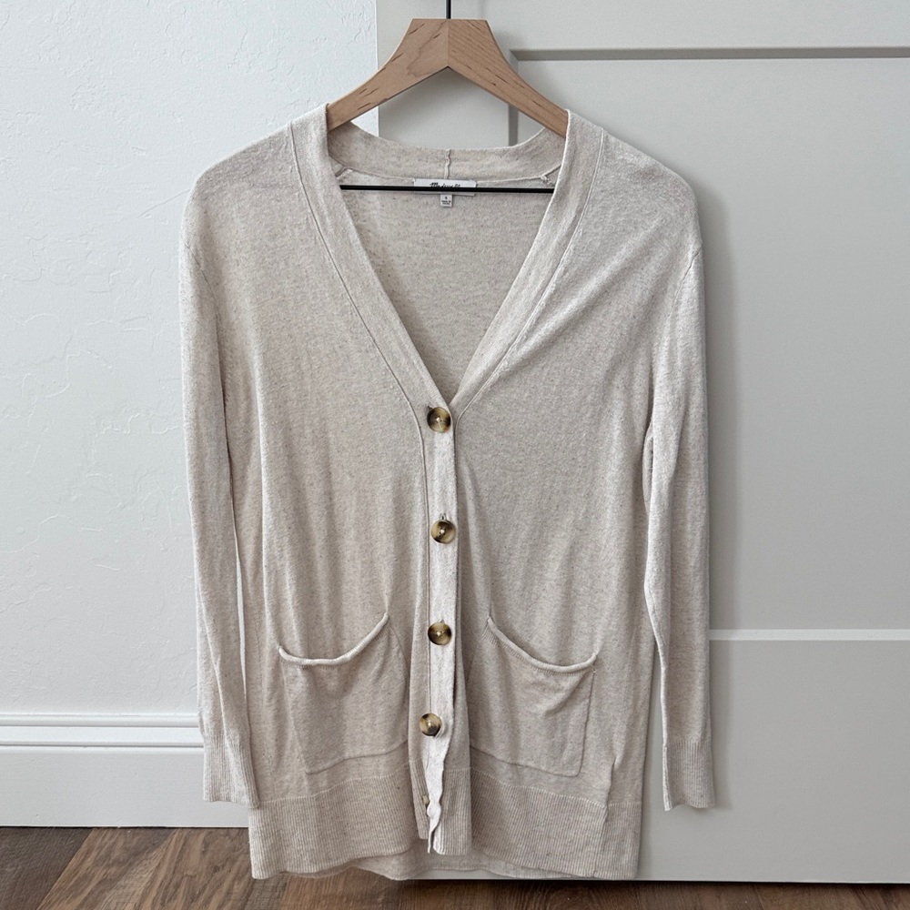 Women's Cream Cardigan Sweater